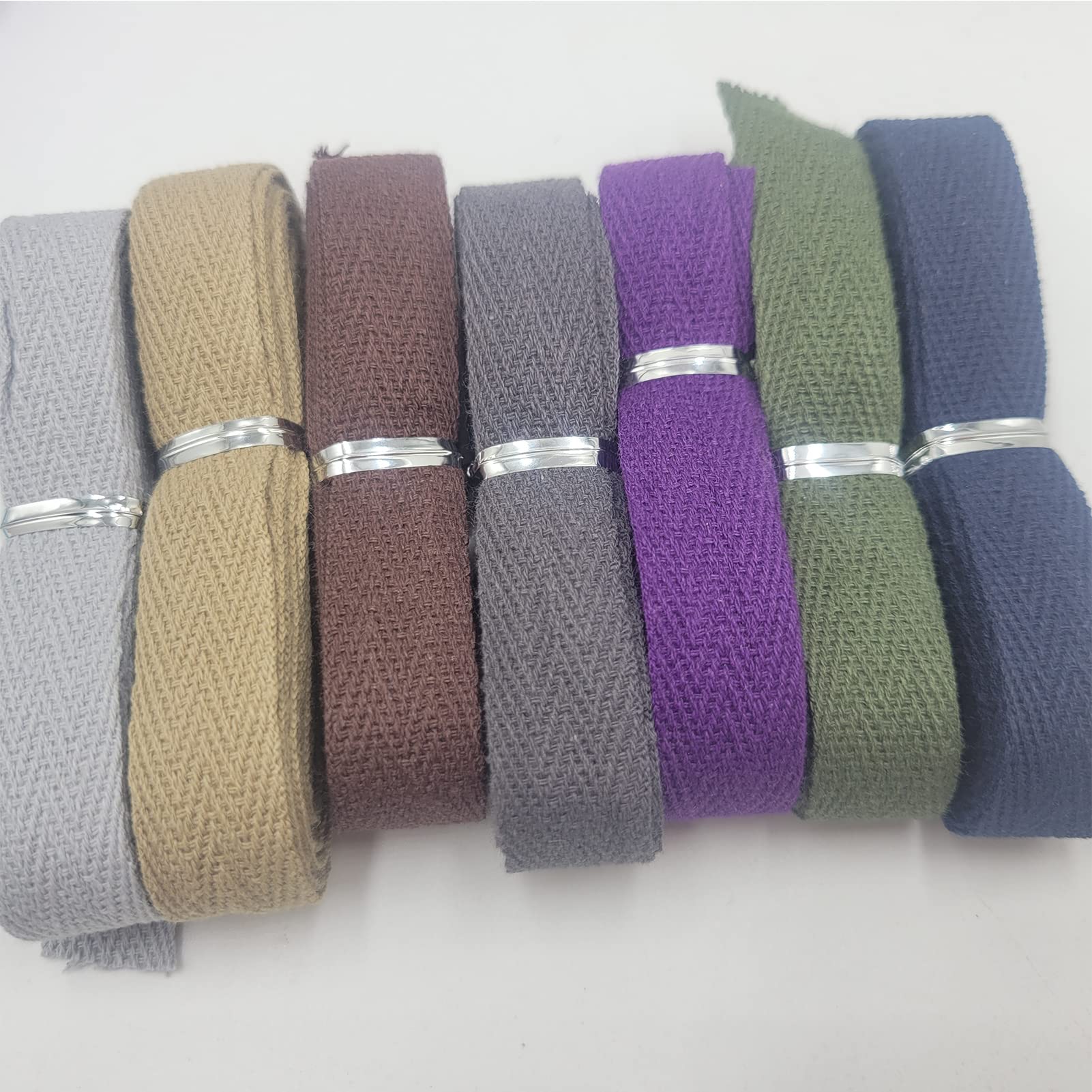 Cinta de espiga de 5/8 pulgadas, 25 colores mezclados, 50 yardas, cinta de sarga de algodón, cinta de bies natural para costura, encuadernación, envoltura de regalos, manualidades, costura