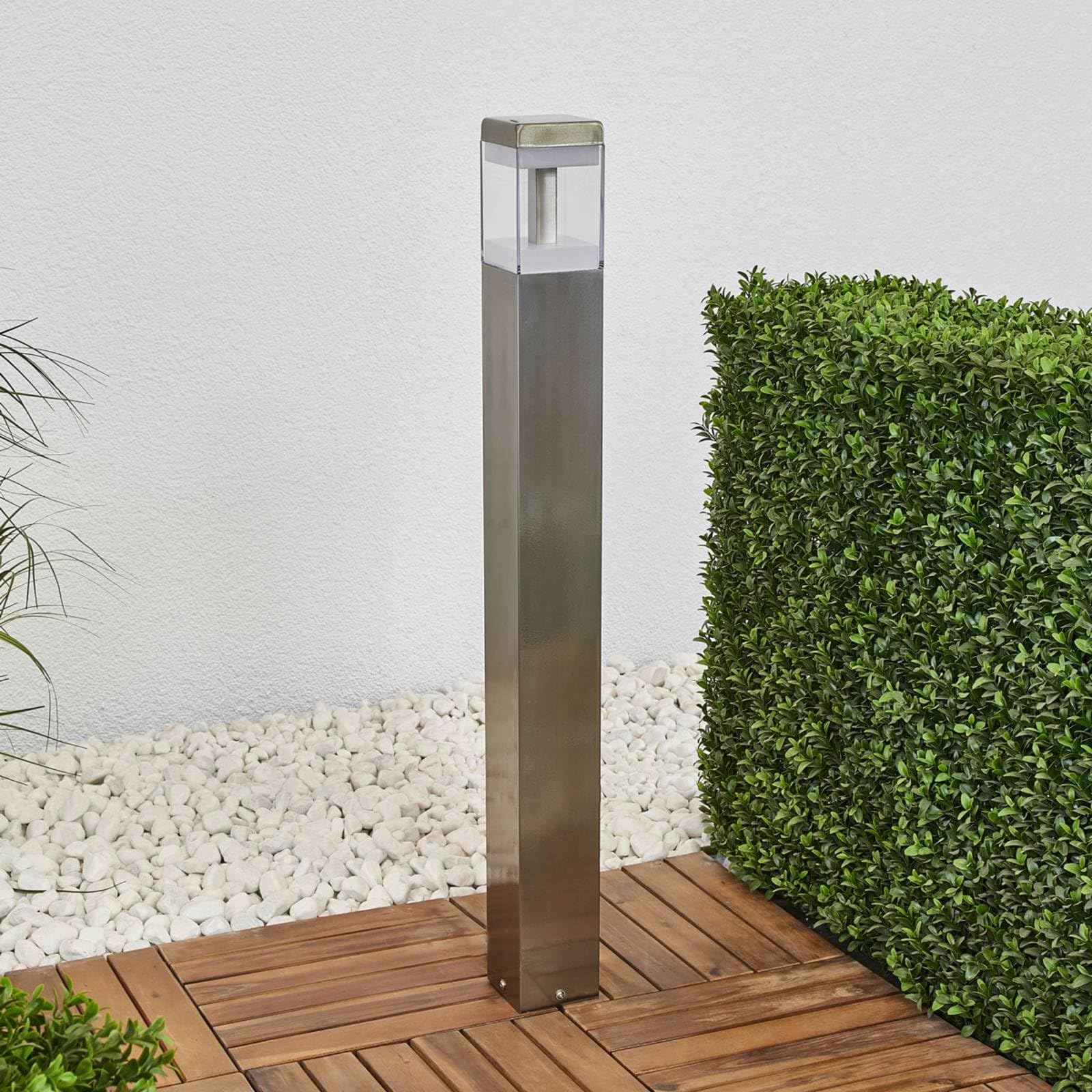 Lindby lampada da esterni (Moderno) colore Grigio, in Acciaio Inox lampadina inclusa Lampioncino paletto luminoso viale lampioncino