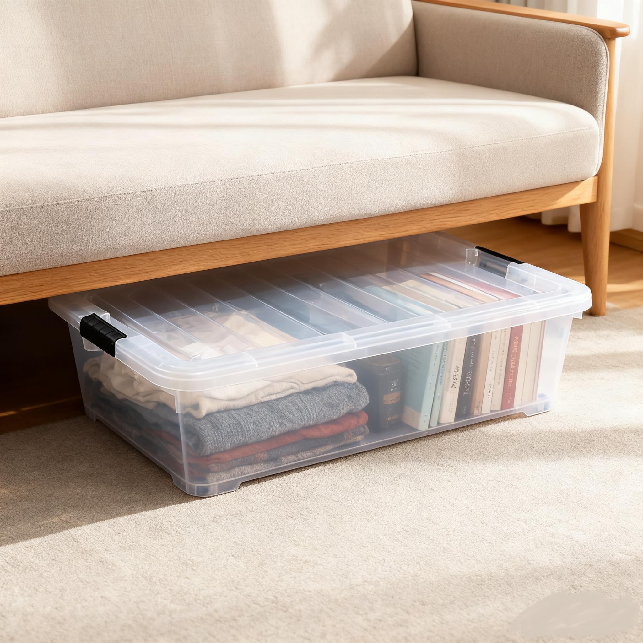 Amazon.com: Zopnny 3-Pack 40 Quart Plastic Underbed Storage Box