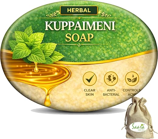 Saara Herbal Fresh Kuppaimeni Herbal Body Soap | Plant Extract Bath Bar | Made in India Soap