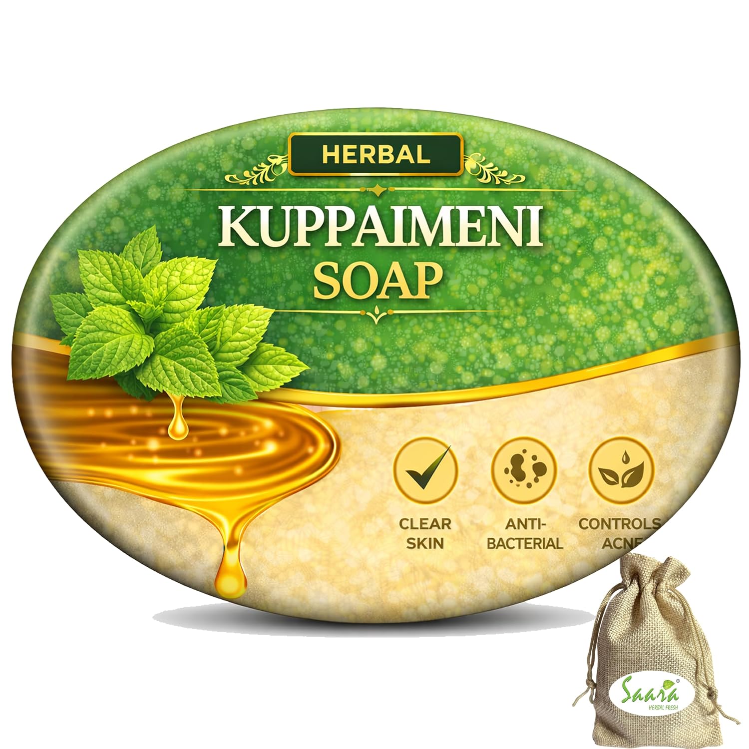 Saara Herbal Fresh Kuppaimeni Herbal Body Soap | Plant Extract Bath Bar | Made in India Soap - Review, Price and Buying Guide
