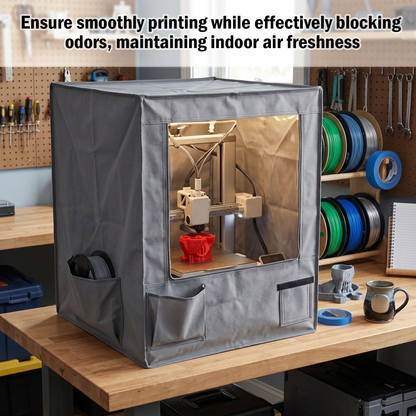 Zunate Custodia per Stampante 3D Copertura Antipolvere Ignifuga per Lab A1 Combo con di Ventilazione Stampa