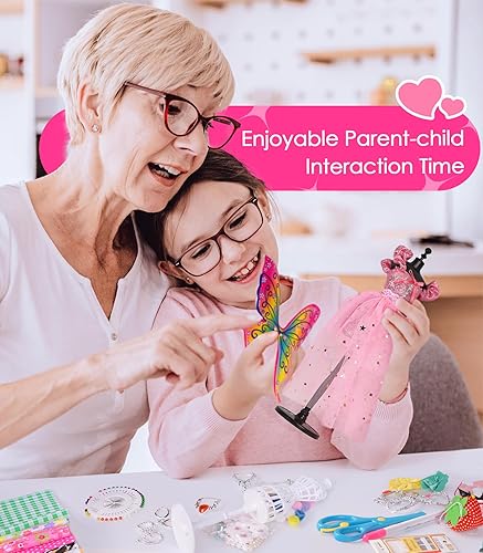 Miniatura 6 de YEETIN Kits de diseño de moda para niñas de 6 años en adelante, más de 600 piezas de kits de costura para niños, juego de arte y manualidades,