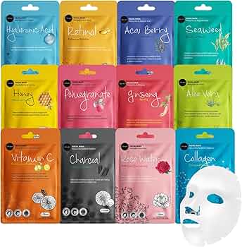 Amazon.com : celavi Face Mask Set Korean Beauty Essence Facial