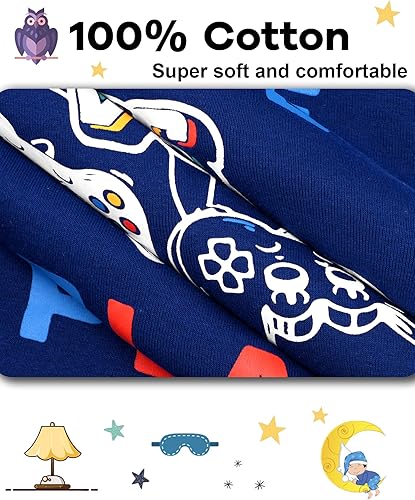 Miniatura 5 de Pijama para niños de 4 piezas, 100% algodón, talla 18 meses a 12 años