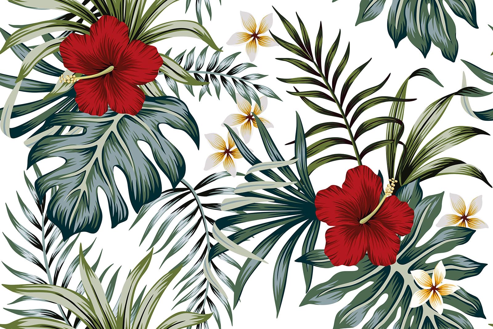 Lumalea Adesivo adesivo per cucina, motivo: fiori tropicali 3617681368090, adesivo + protezione opaca, 90 x 135 cm