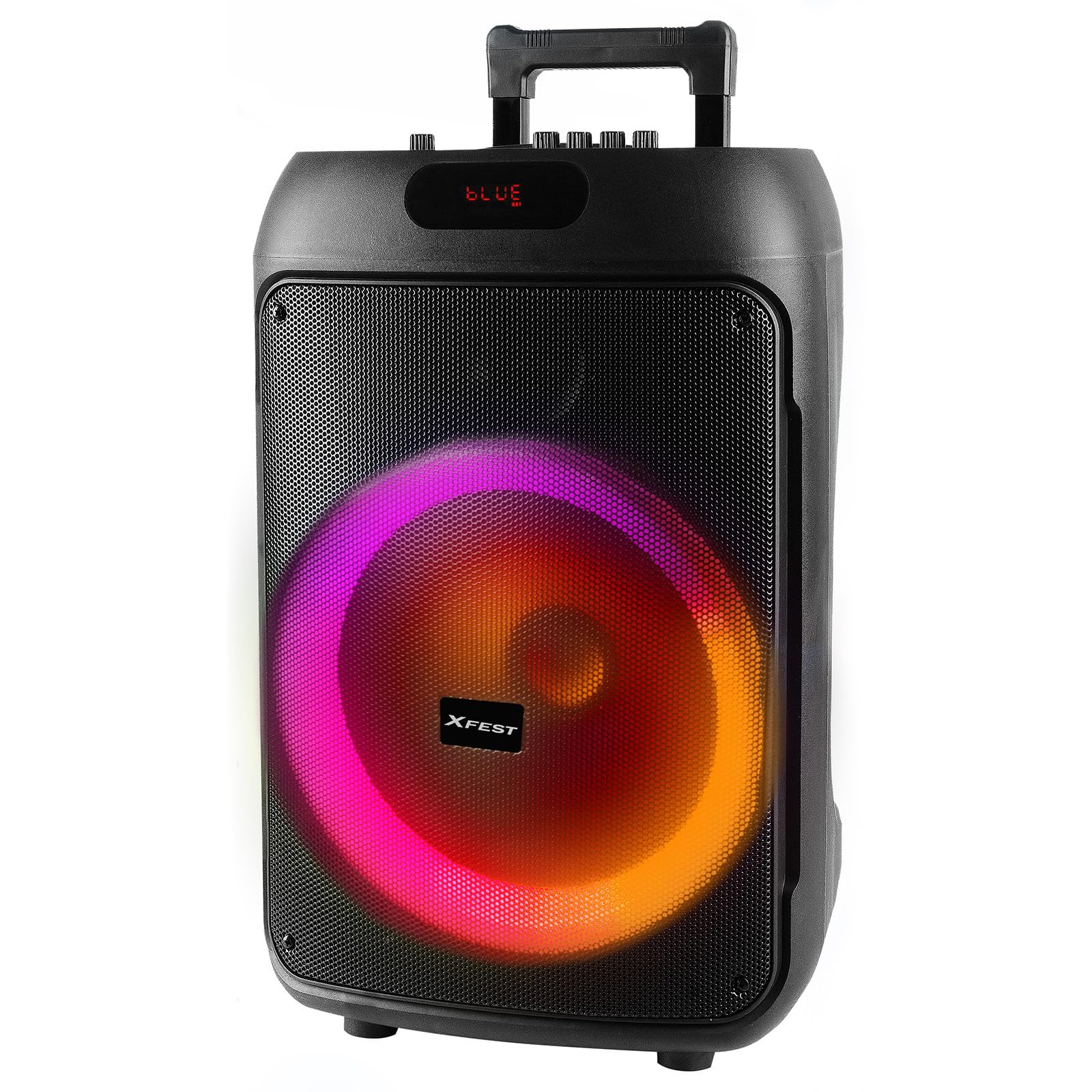 Trevi XFest XF 380 KB Speaker Wireless 50W, Altoparlante Portatile con Microfono Con Cavo Incluso, Ingressi USB, Micro SD, AUX-IN, Funzione TWS, Karaoke Party Speaker con Batteria Integrata