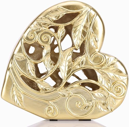 DOVDOV Escultura de corazón para decoración del hogar, estatua de corazón ahuecado blanco, estatua de amor para el hogar, sala de estar, decoración