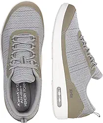 Ajuste largo feminino e suporte ortopédico | Tênis de corrida e caminhada acolchoado com espuma viscoelástica leve | Confortável para uso diário, Cinza, 8.5 Wide