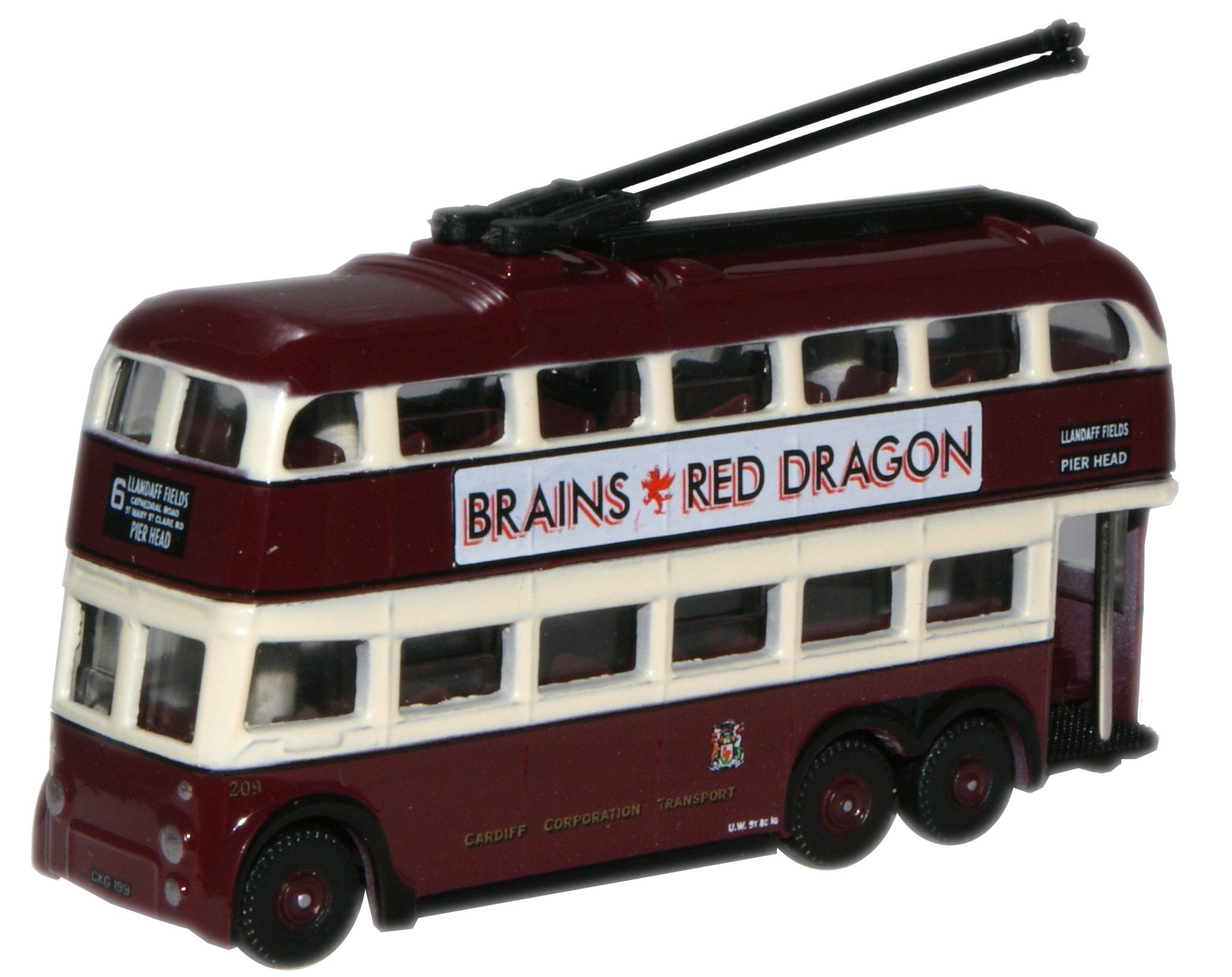 Oxford Diecast 1:148 Cardiff BUT Trolleybus Collectable model NQ1005