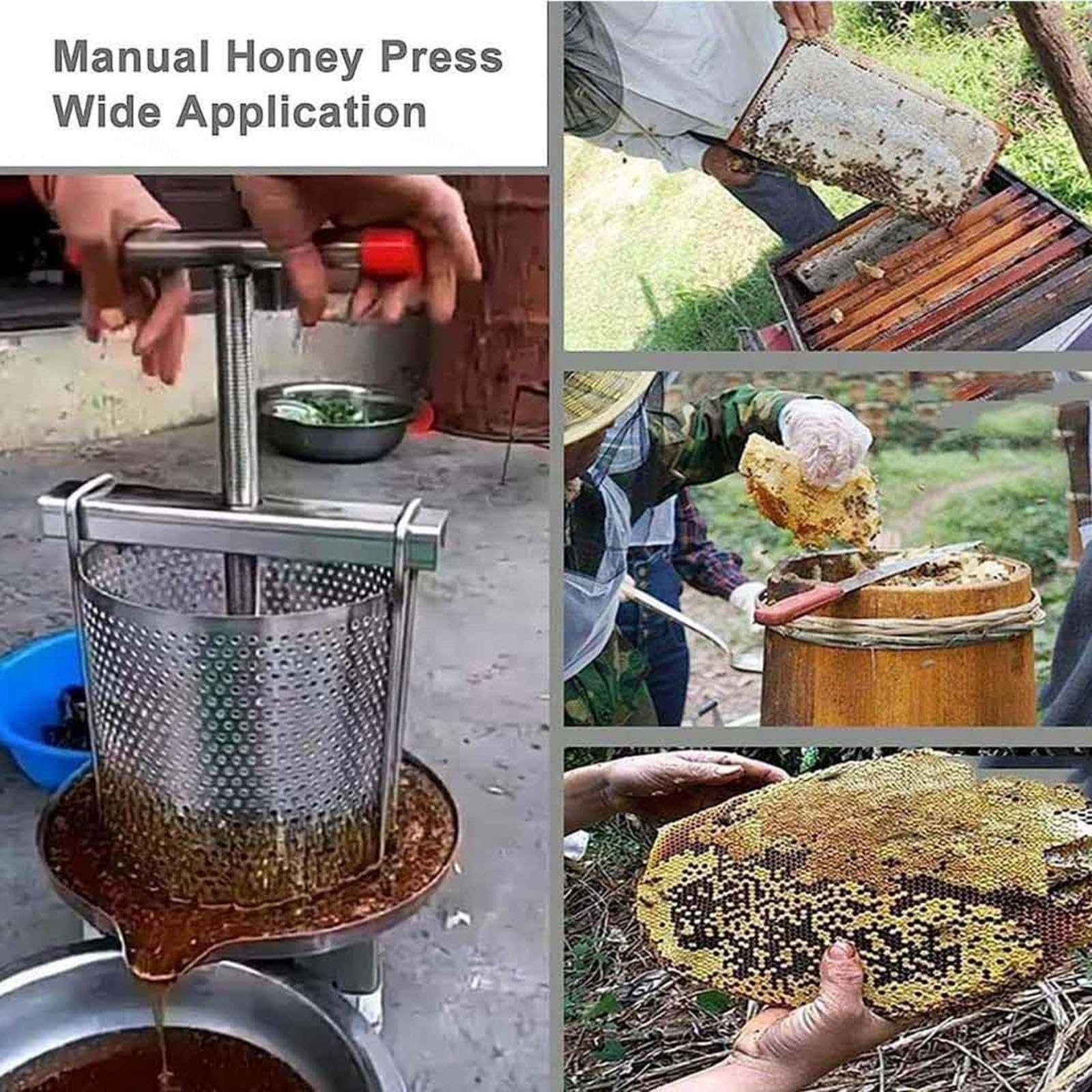 estrattore manuale per in acciaio inox pressa manuale per frutta manual honey press extractor Attrezzatura apicoltura per Apicoltura Agricoltura Strumento