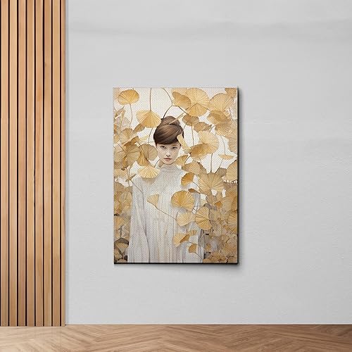 Miniatura 7 de Original Ginkgo biloba Print On Canvas, Modern Textured Gold Wall Art, Abstract Gold Leaves Print, Living room Wall Decor, Modern Print On Canvas,