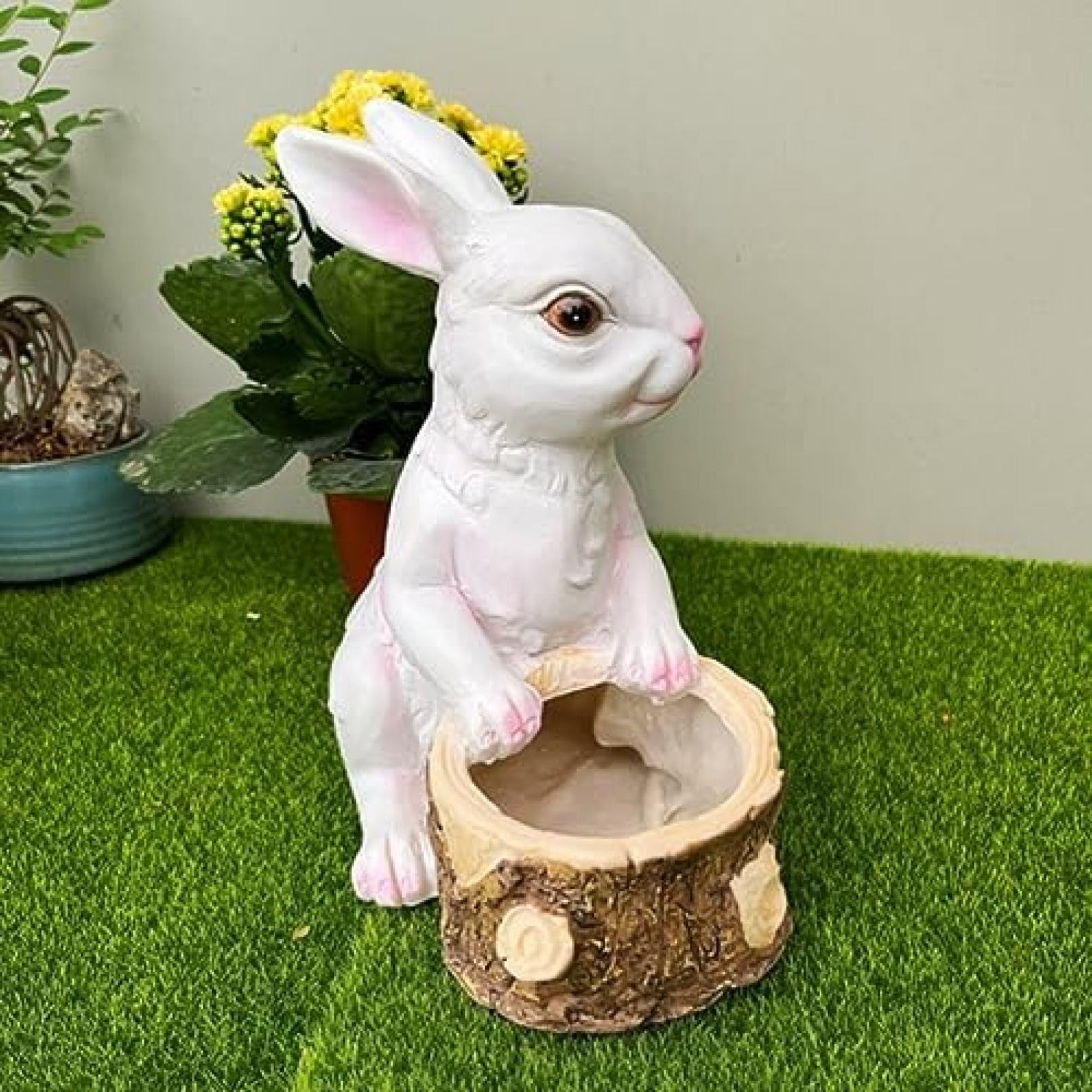 キティ　植木鉢　陶器　フィギュア　置物　ガーデンポット　カバー　うさぎ　りんご キティ 植木鉢 陶器 フィギュア 置物 ガーデンポット カバー