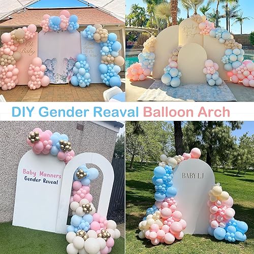 Miniatura 9 de Kit de arco de globos azules y blancos para bebé, kit de guirnalda de globos azules, globos blancos y plateados para cumpleaños, despedida de