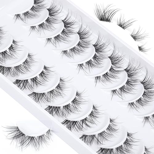 Miniatura 5 de Kit de pestañas postizas naturales, pestañas postizas con unión de pestañas y sello, aspecto natural, 3D, esponjosas, pestañas postizas 3D, paquete