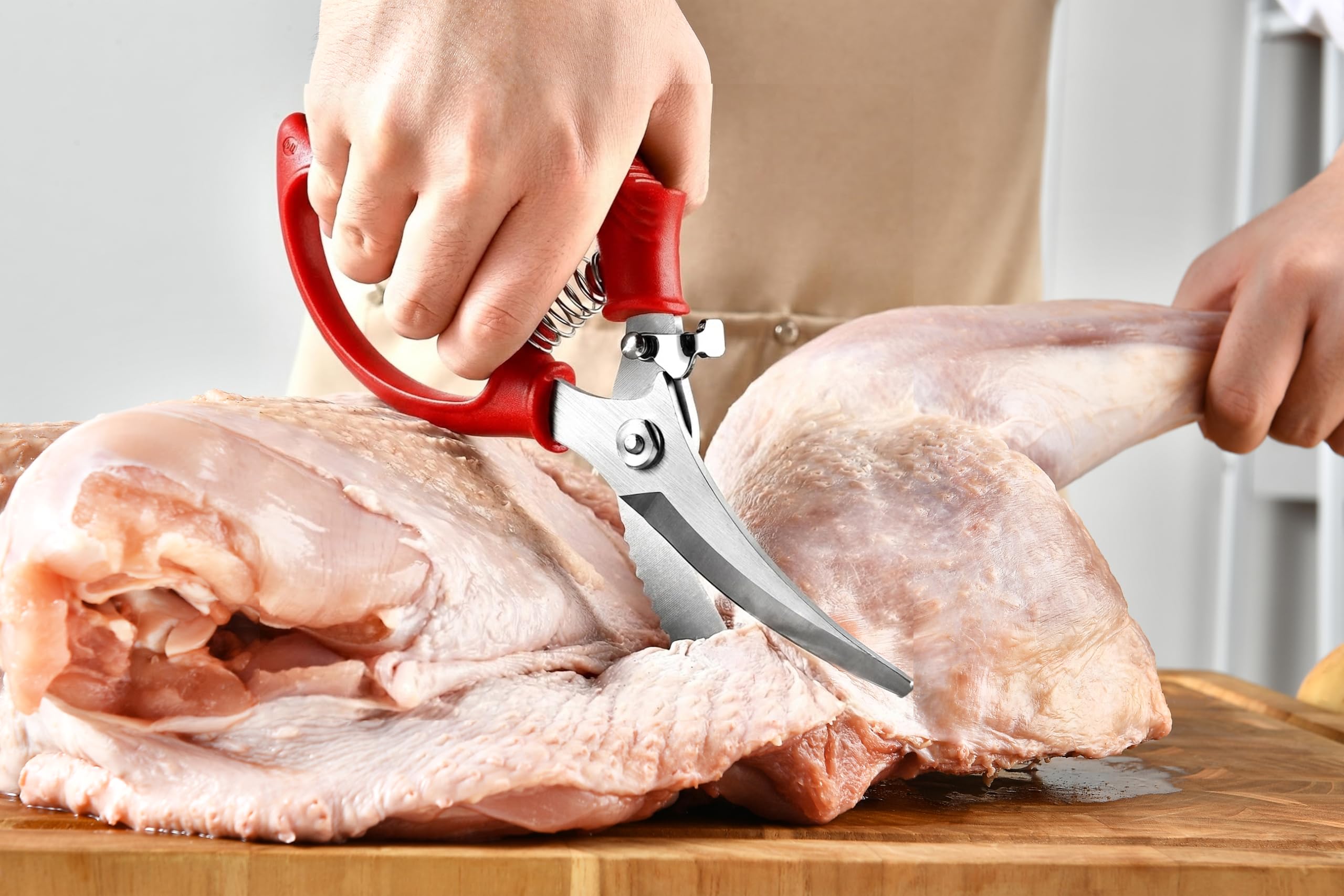 Amazon.com: Tesoura para aves Gerior Heavy Duty - Tesoura de cozinha para cortar frango, aves, caça, carne - Picar legumes - Com mola - Vermelha: Casa e Cozinha