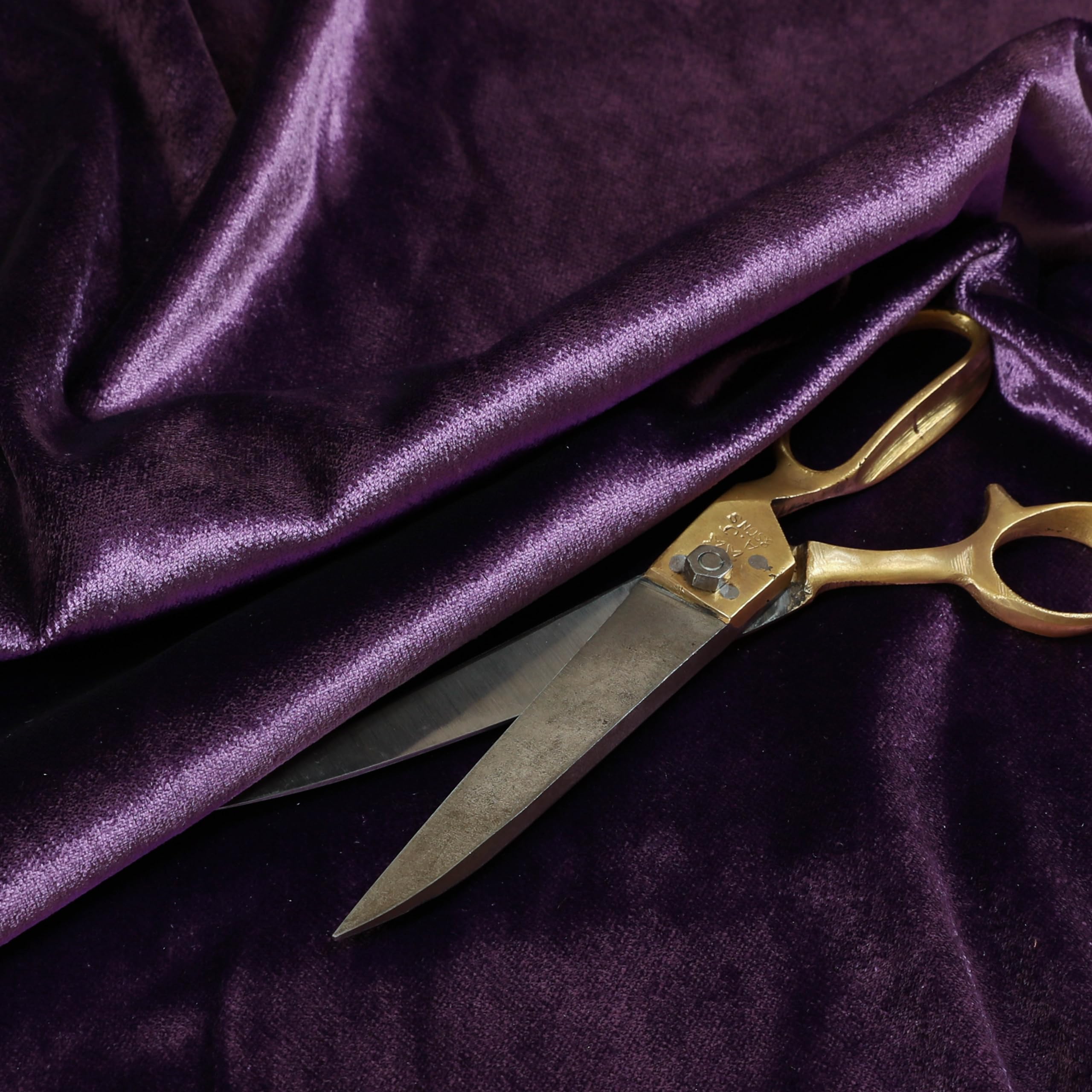 Redbrick Mill Fabrics Flame Retardant Luxury Shine Quality Plain Velvet Upholstery Curtain Fabric Violet Purple Colour (Per Metre) โ image 1