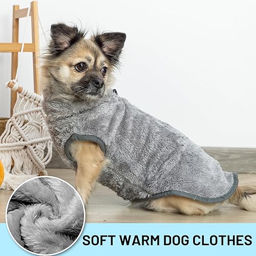 Miniatura 5 de Chaqueta para perro para clima frío, paquete de 2 unidades, abrigo de cuello alto cálido de invierno para perros grandes, medianos y pequeños,