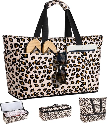 ISEYOU Sac de Plage XXL, Grand Sacs de Plage Femme avec D…
