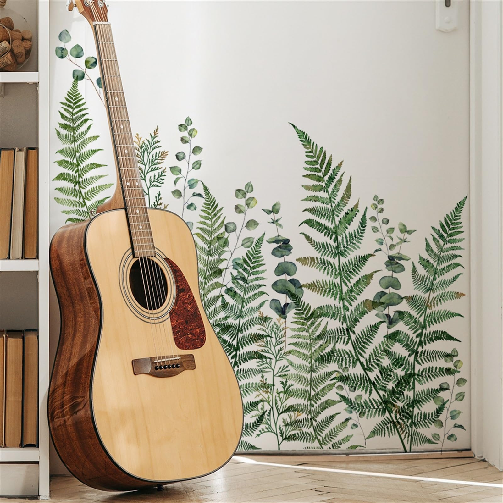 Stickers Summer Plant Leaf Reusable Static Window Decals Spring Window Clings Eucalyptus