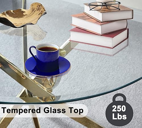 Miniatura 7 de Mesa de comedor redonda de 36 pulgadas para 4, mesas de cocina y comedor de cristal, moderna mesa de comedor circular con mesa de vidrio templado de