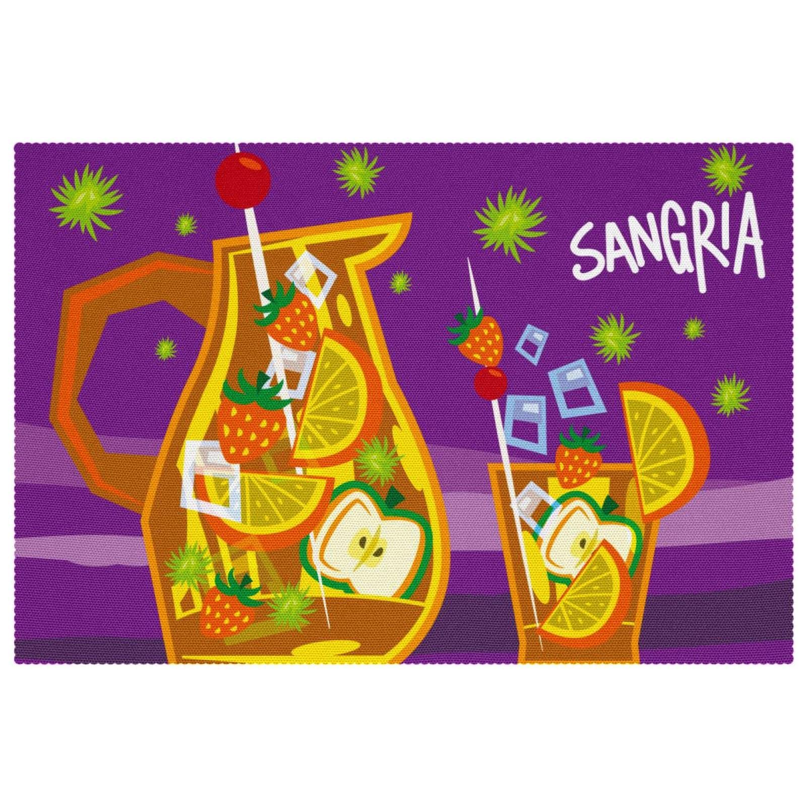 Sets de table espagnols Sangria par 4 pour repas de famille conviviaux