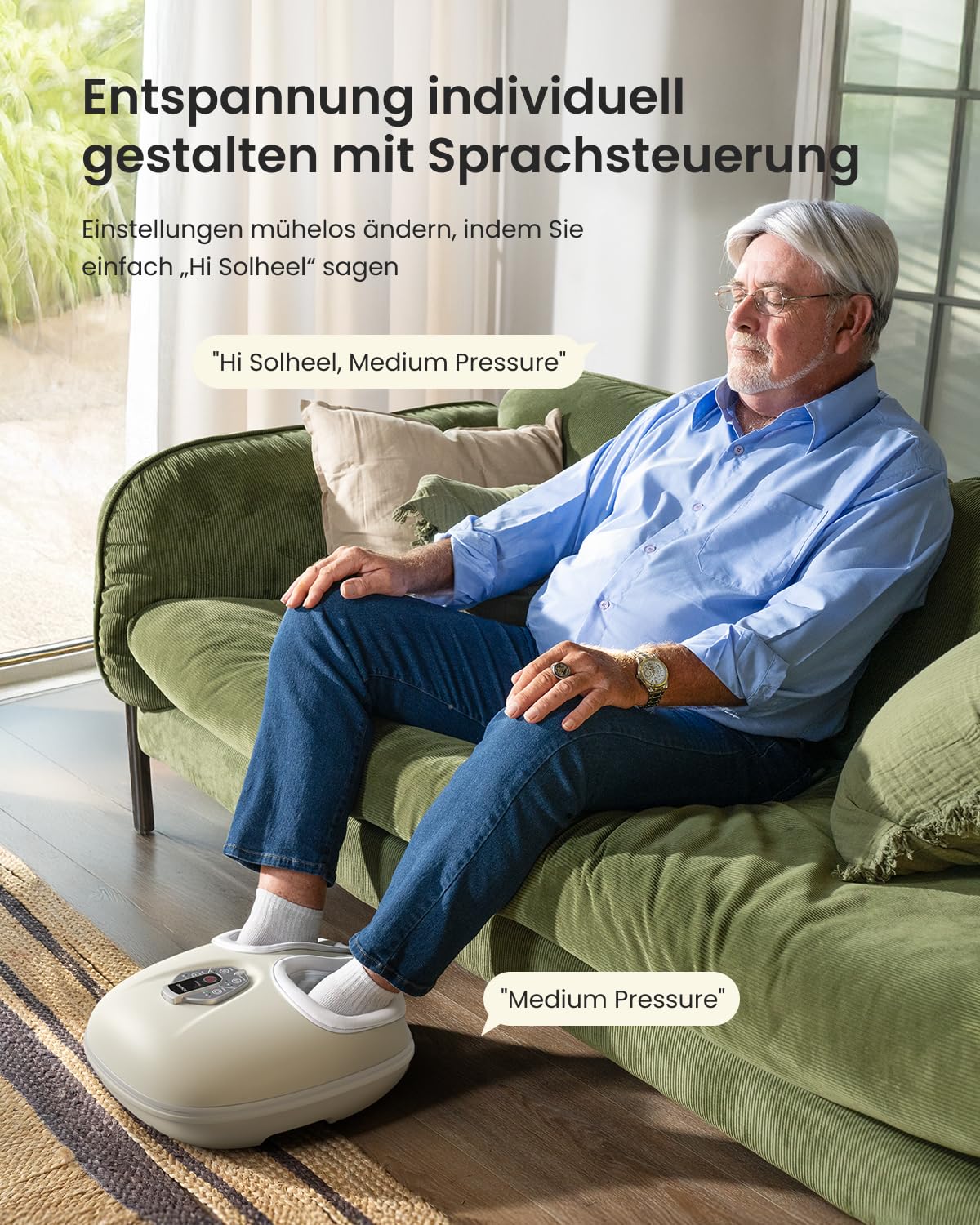 RENPHO Fußmassagegerät mit Wärme, Fussmassagegerät mit Sprachsteuerung | Shiatsu Fussmassagegerät 2026 Neu, Cremeweißes Design für zu Hause oder das Büro, Gutes Geschenk für Frauen, Mama, Freundin
