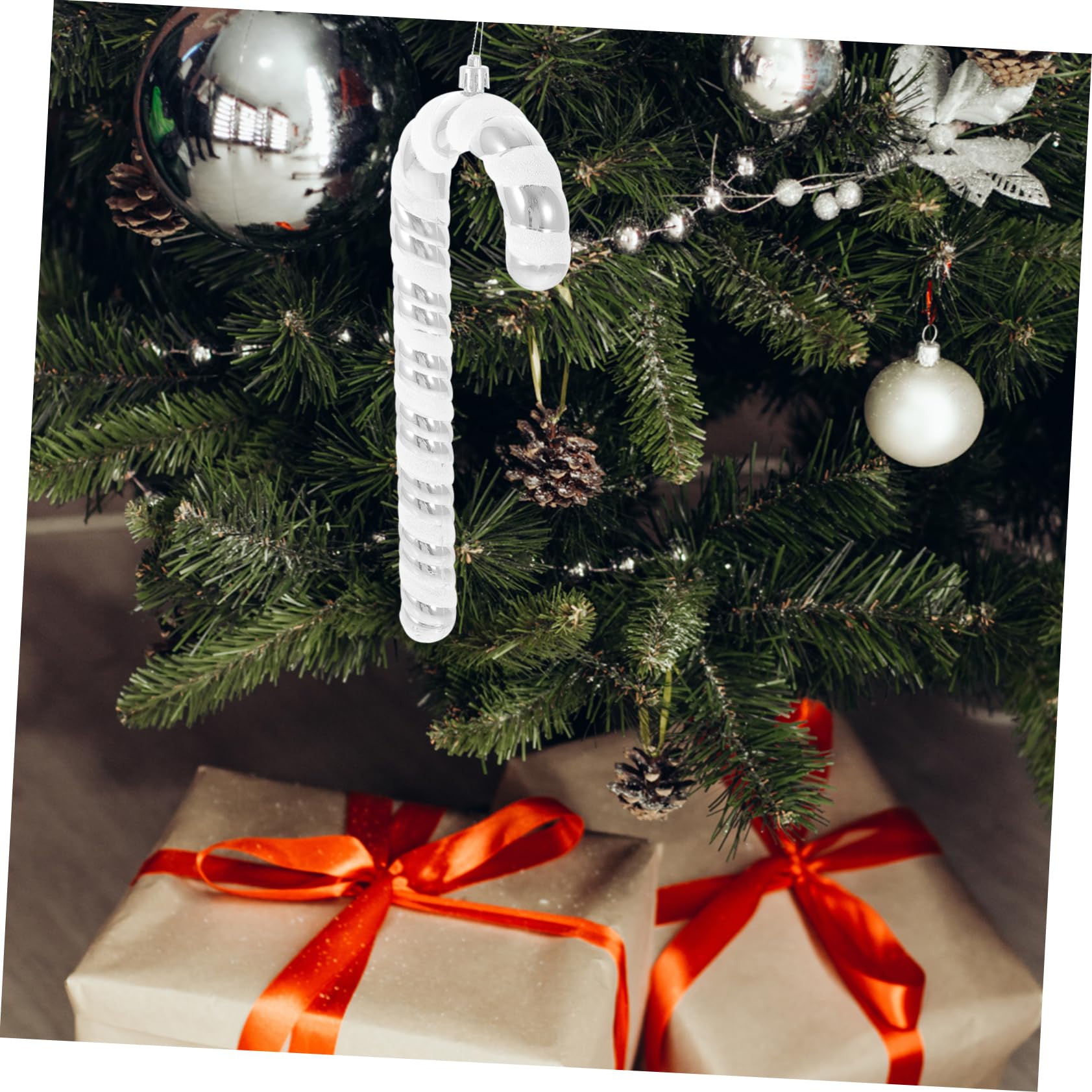 Cabilock 6 STK Weihnachtsstock Weihnachten Hängen Weihnachtsbaum Schmücken Zuckerstangen-Ornamente Christbaumschmuck Zum Aufhängen Weihnachtliche Süßigkeiten-Ornamente Festschmuck Plastik