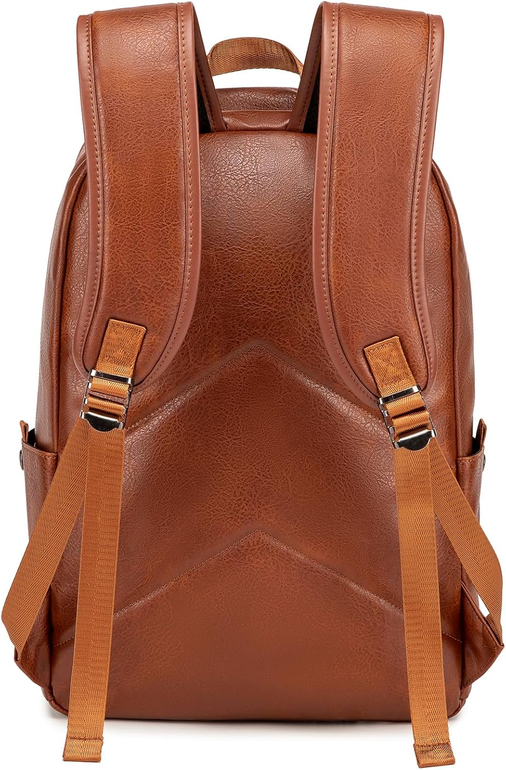 weiatas Leather Laptop Backpack for Men Women Work, Lightweight School Backpack Bookbag for College Students, Waterproof Casual Daypack Travel Computer Backpack fits 15.6 (Brown)