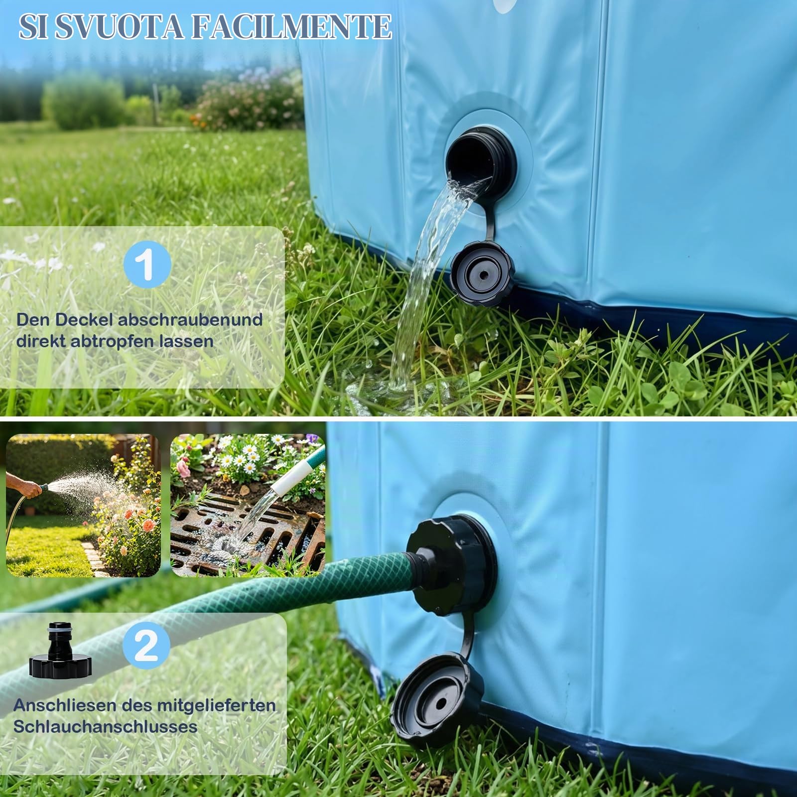 Piscina per Cani Pieghevole, Portatile Vasca da Bagno per Animali, Piscinetta per Animali Domestici per Cani Grandi e Piccoli, per all'Aperto Interno Giardino, Blu, 100 x 30 cm