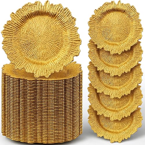 Uiifan 150 platos de carga a granel de 13 pulgadas de plástico para arrecife de arrecife de 13 pulgadas, cargadores de borde con volantes mate para