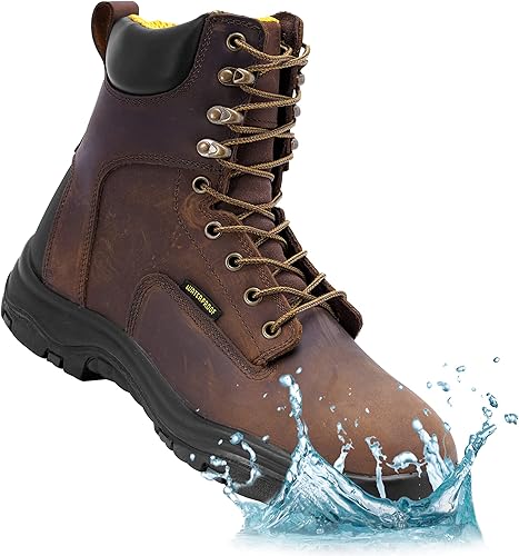 EVERBOOTS - Botas de trabajo de cuero impermeables para hombre, modelo ultra seco, ligeras, botas de tobillo para construcción, techos, caza,