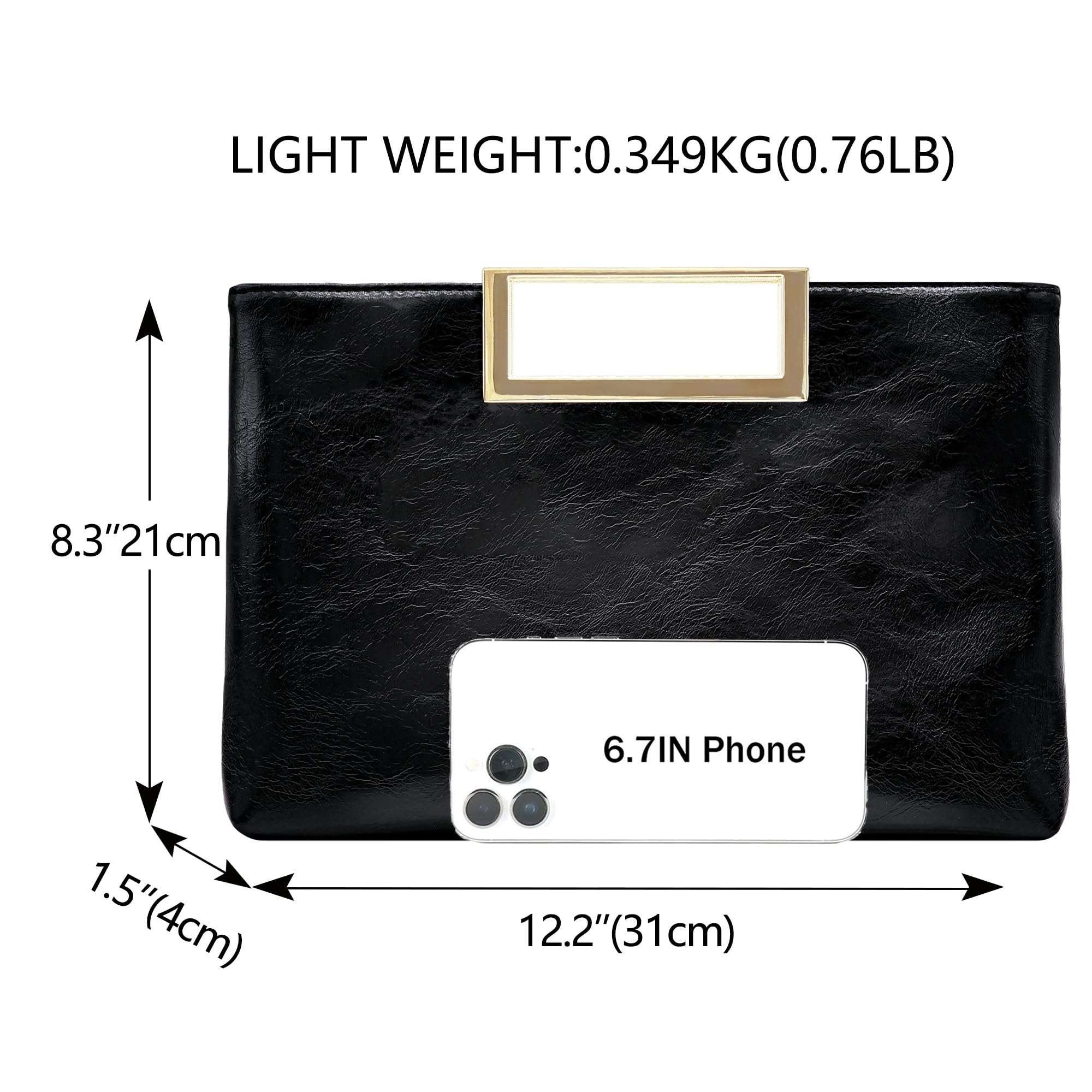 Milisente Clutch Purses for Women Formal Casual Sparkly PU Leather Handbag Purse with Handle for Prom Cocktail Wedding