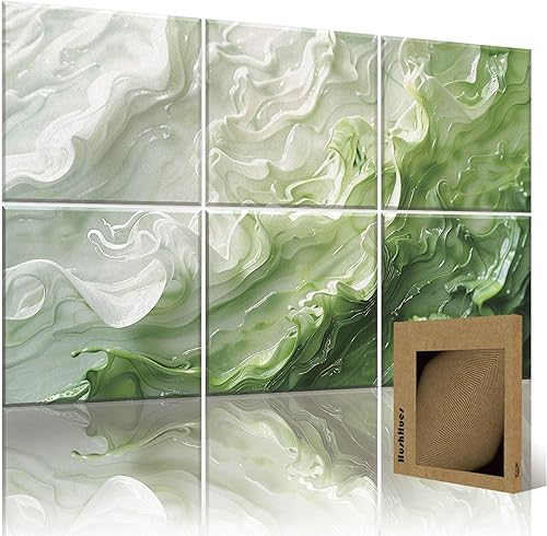Paquete de 6 paneles acústicos artísticos de 72 x 48 pulgadas, paneles de pared insonorizados - Elegante arte de pared que absorbe el sonido, ideal