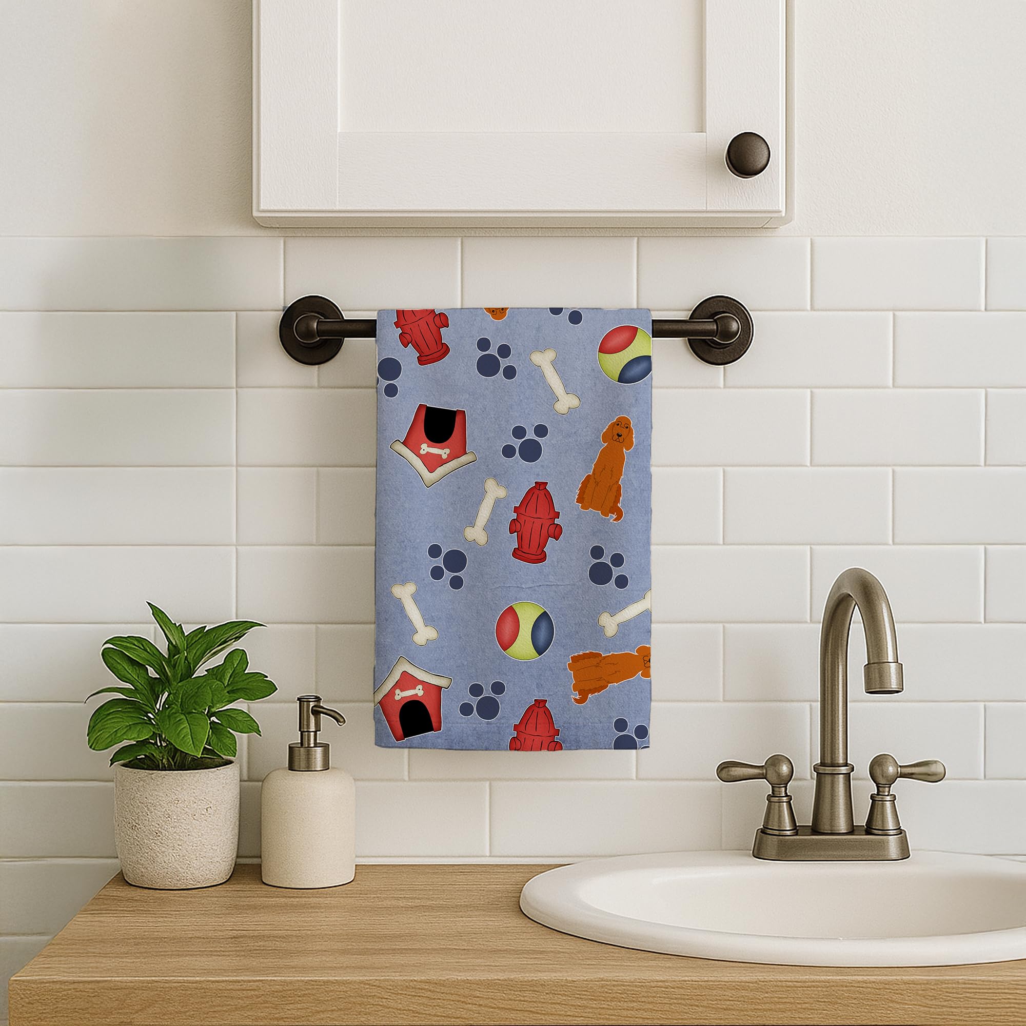 Caroline's Treasures BB2677KTWL Dog House Collection Irish Setter Torchon de Cuisine, Coton, Multicolore