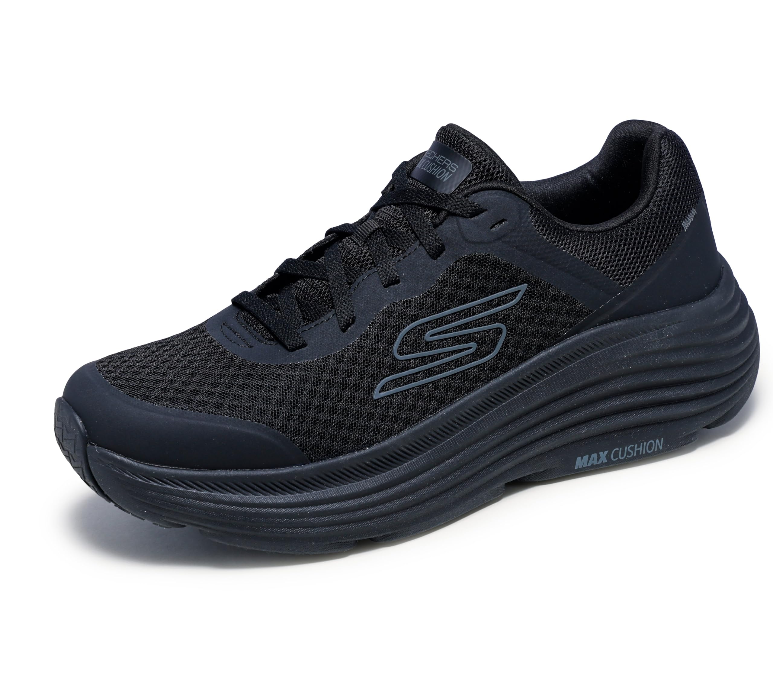 Skechers Men's Max Cushioning Endeavour Sneaker, Black Synthetic/Textile, 8.5 UK