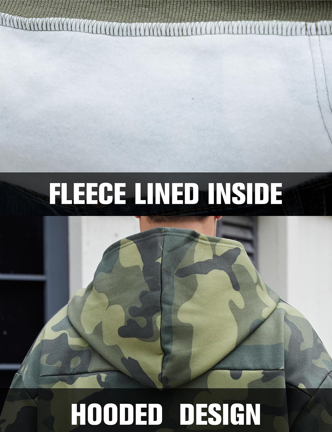 Men's Camo Hoodies Oversized Fleece Pullover Hooded Sweatshirt Vintage Mens Hoodies Pullover Sweatshirts With Pockets - Image 6