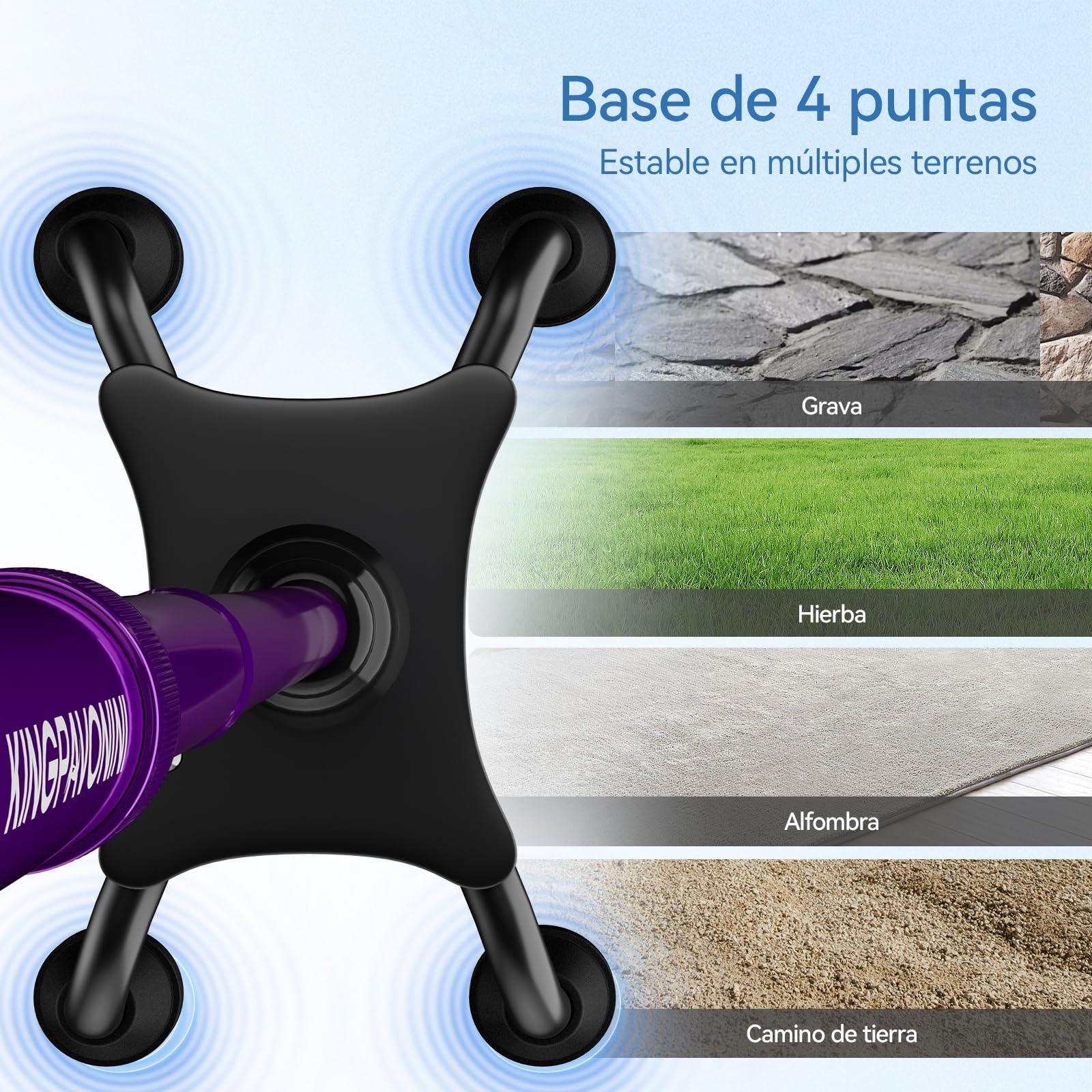 KingPavonini Bastones de Marcha para Mujeres/Hombres con Segundo Asa, Bastones Plegables y Ajustables con Base de 4 Puntas, Bastones Cuadruples para Estabilidad, De Pie, Equilibrio