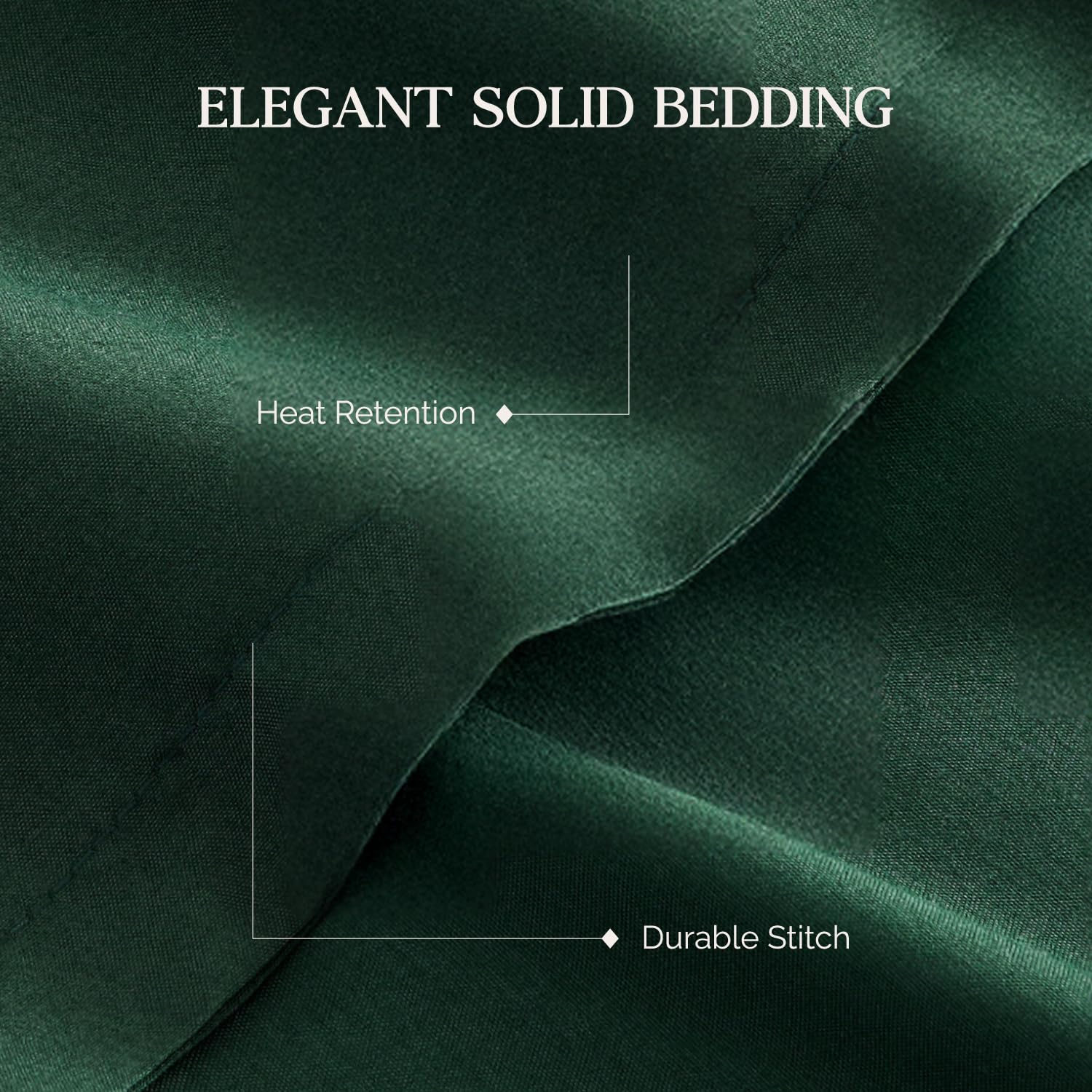 Andency Set di biancheria da letto per letto matrimoniale, 3 pezzi, verde smeraldo scuro, stile bohémien, morbido, confortevole, leggero, alternativo alla piuma, per tutte le stagioni