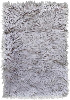 Amazon.com: WLLHYF 10 Inches Mini Square Faux Fur Rug, Small Fluffy ...