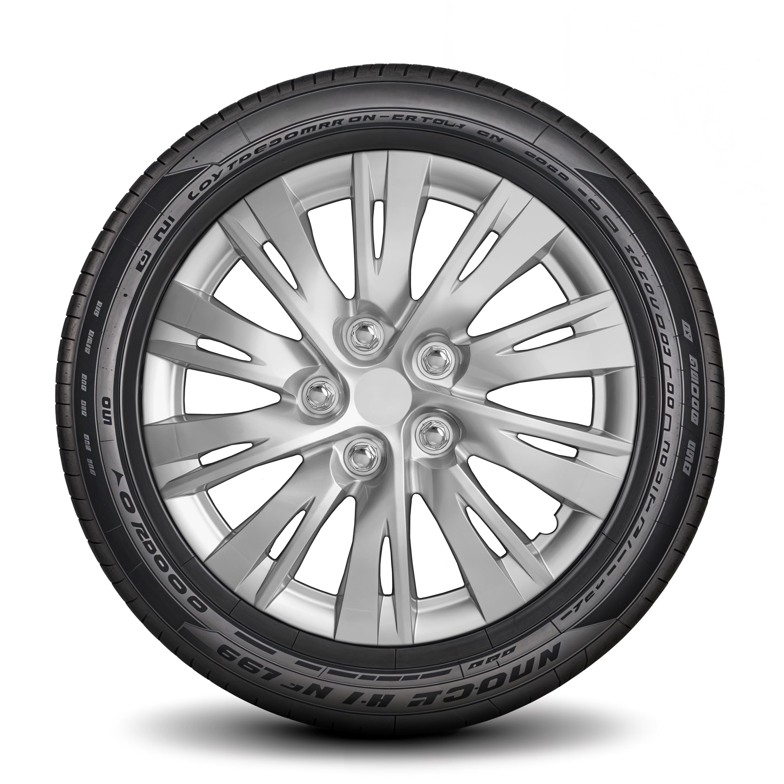 LYDS Shift S Silver Universal 16 inch Premium ABS Hubcap Wheel Cover Replacement Set of 4 - OWC-16S