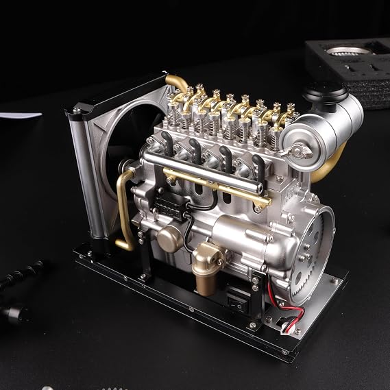 TECHING Mini Diesel Engine Model kit التي تدير OHV 4-Cylinder Engine Metal Assembly DIY Car Engine Model Kit 300 + pcs DM-115