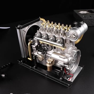 TECHING Mini Diesel Engine Model kit التي تدير OHV 4-Cylinder Engine Metal Assembly DIY Car Engine Model Kit 300 + pcs DM-115
