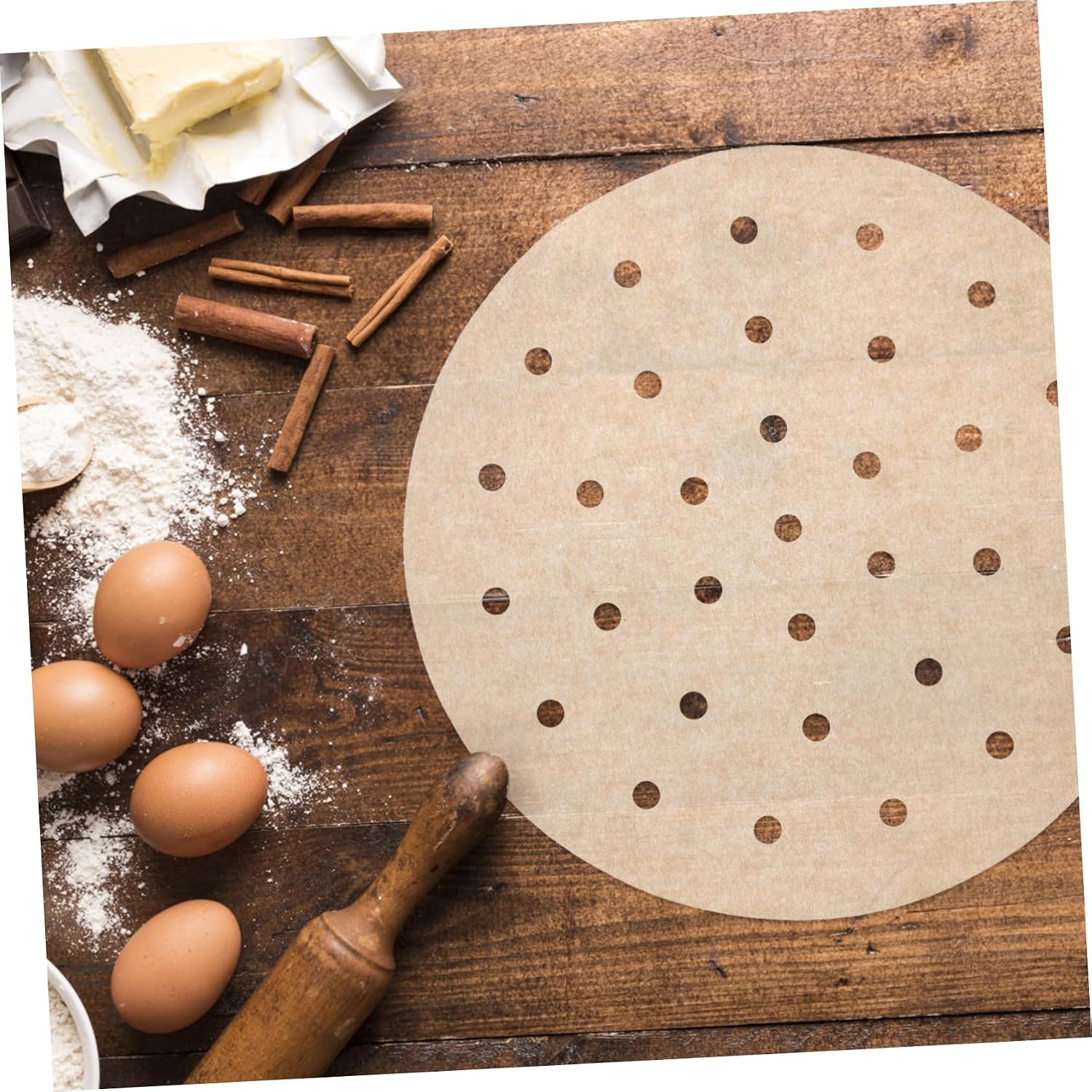 100pcs round Air Fryer Paper Liners, Khaki Oil Absorbent Paper