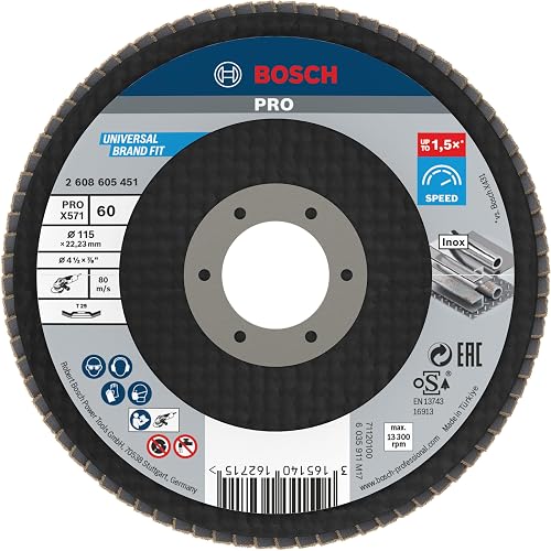 Bosch 1x Plateau à lamelles PRO Metal X571, version bombée sur fibres (pour Acie