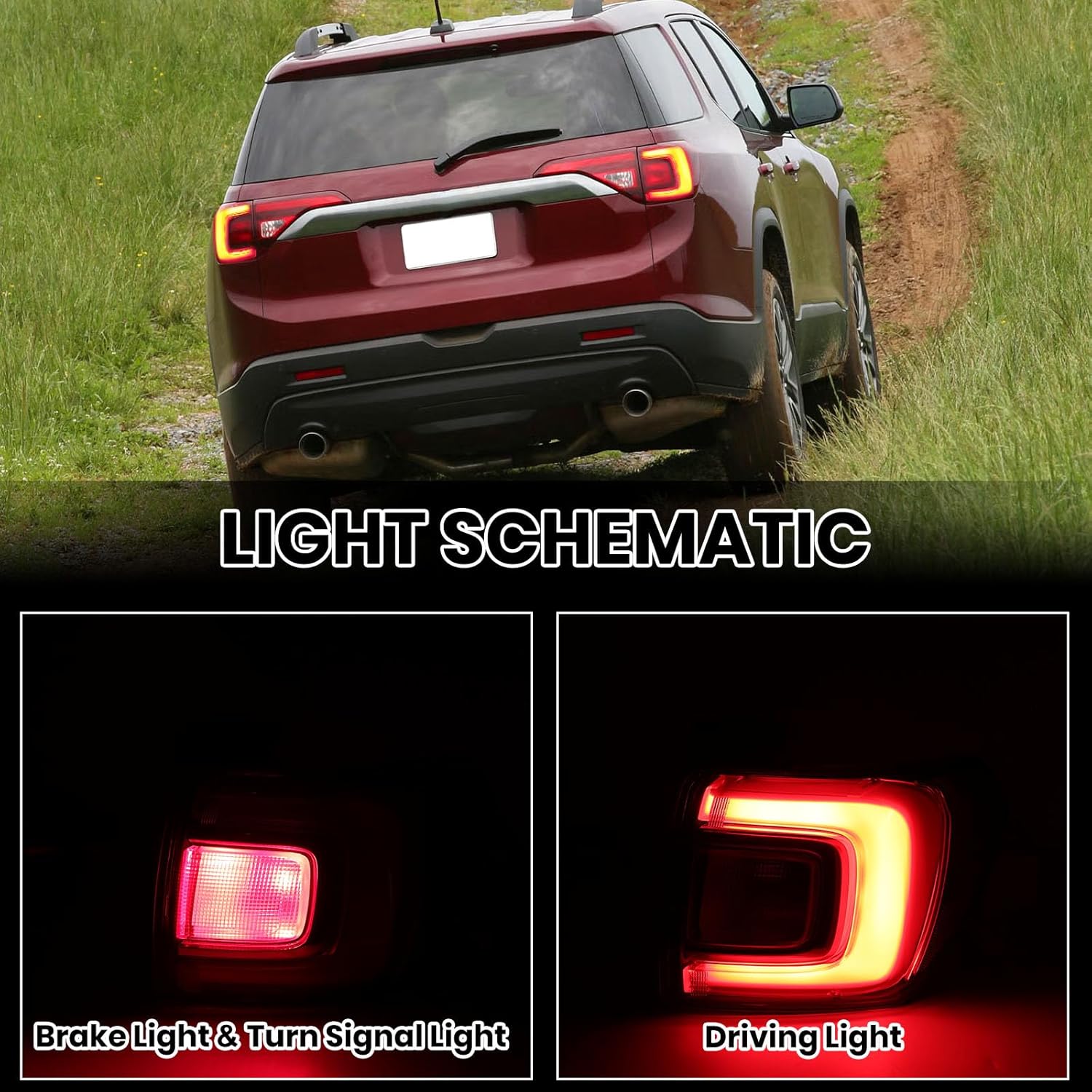 Tail Light Assembly for GMC Acadia 2017 2018 2019 84709442 Red Shell Right Passenger Side