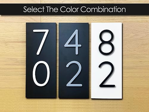 Miniatura 7 de Modern House numbers  house numbers for outside  house numbers plaque available in VERTICAL and HORIZONTAL  house numbers sign  address numbers