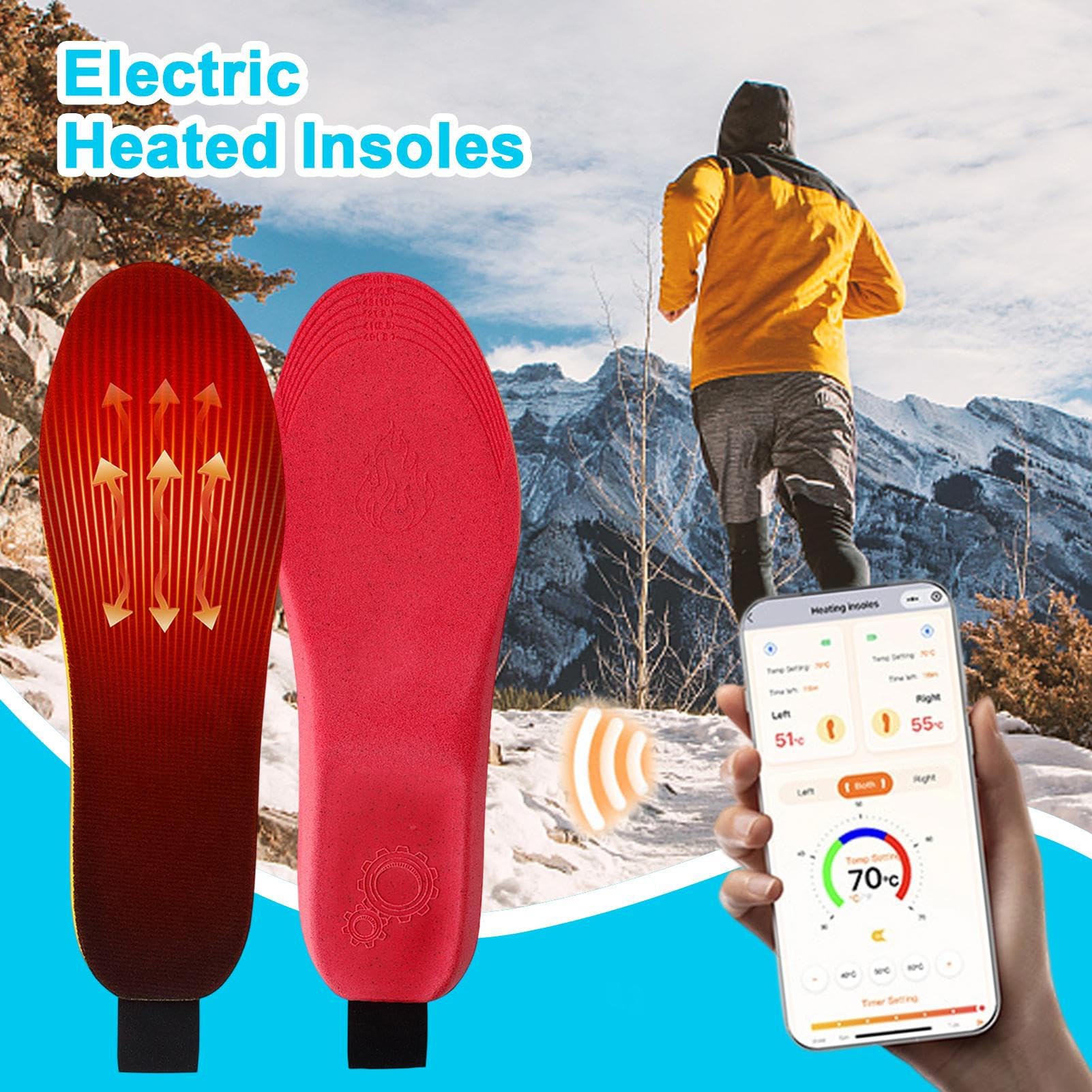 Plantillas Calefactables Para Zapatos 3000mAh Plantillas Térmicas