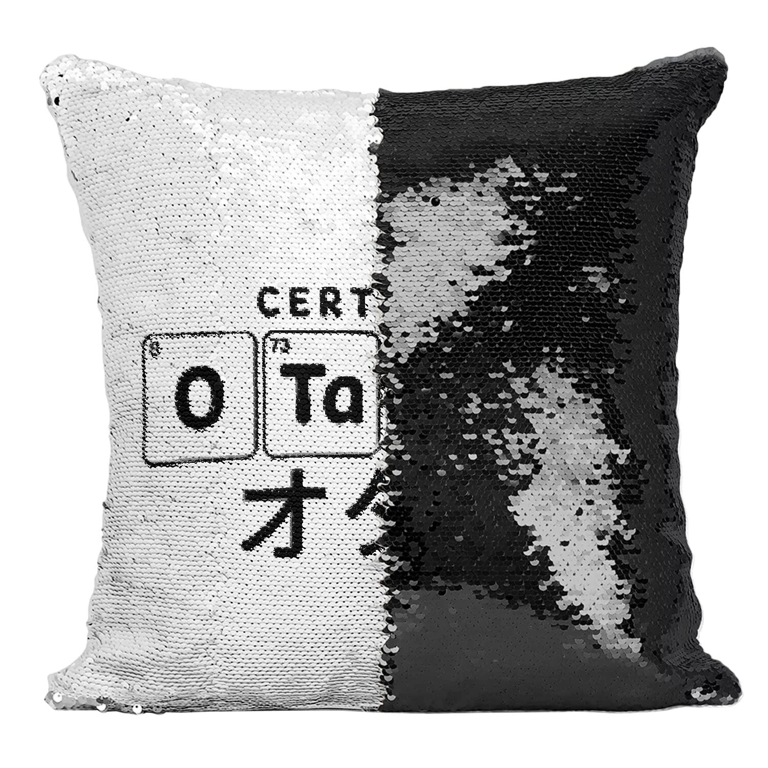 Coussin Sequin Manga Noir oreiller paillettes pour décorer un lit otaku