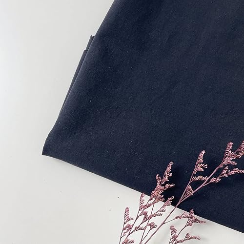 Miniatura 4 de Tela elástica de nailon de algodón de lino azul marino  Calidad premium para moda, costura y decoración del hogar